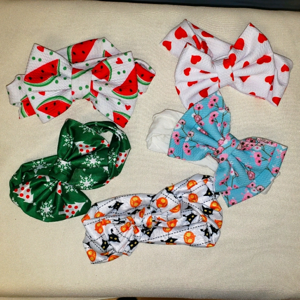 5, bowed Girls headbands